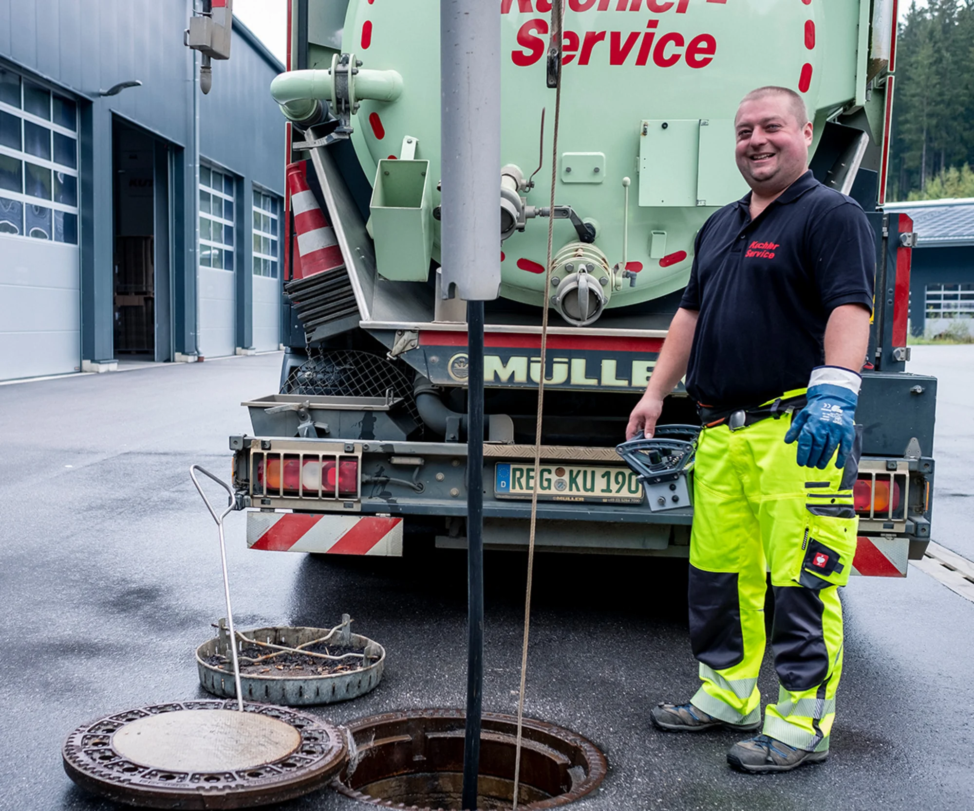 Ablauf einer Kanal und Rohrreinigung